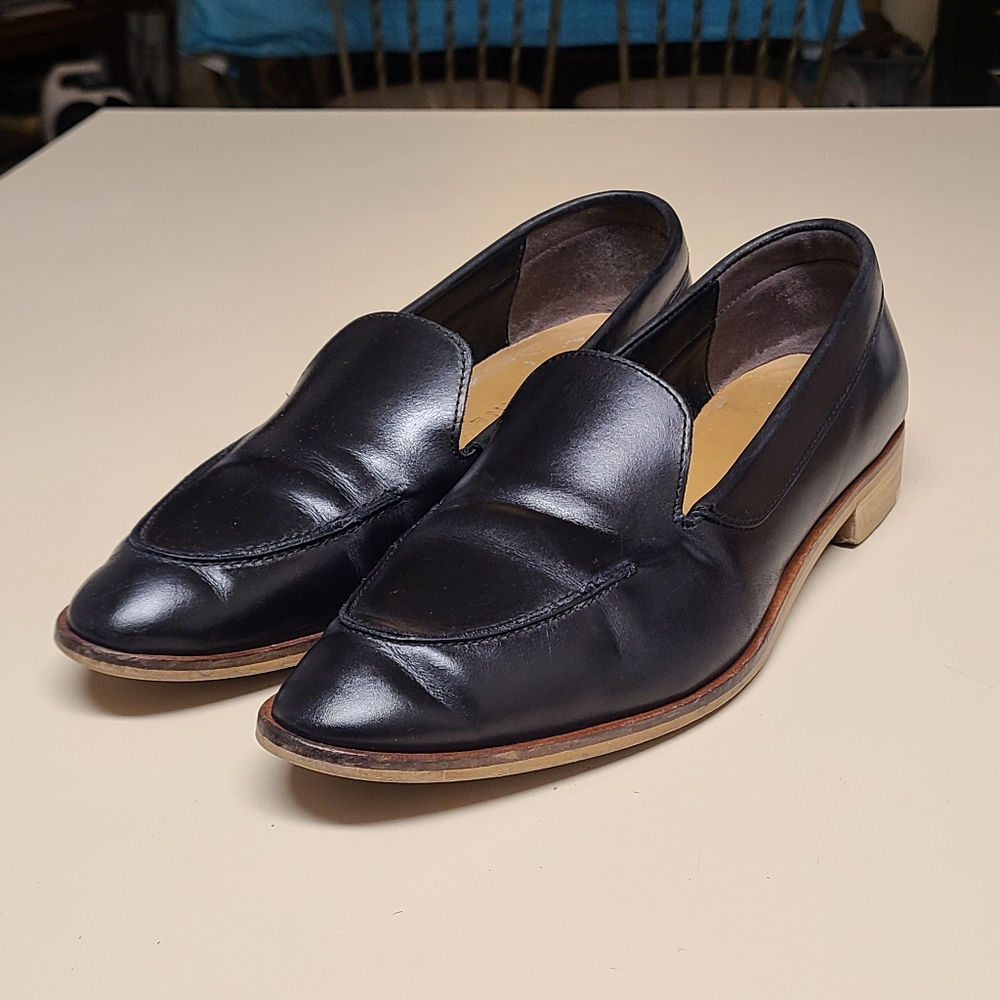 Everlane Black Leather Penny Loafers